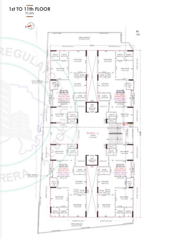 radiant rays Block A Cluster Plan From 1st To 11th Floor
