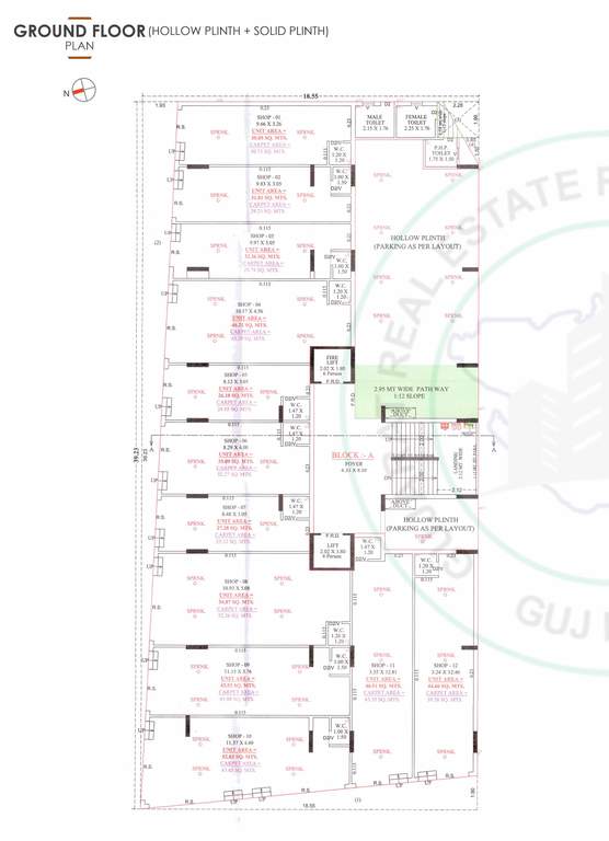 radiant rays Block A To C Cluster Plan For Ground Floor