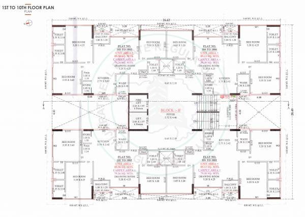  radiant-rays Block-B Cluster Plan From 1st To 10th Floor