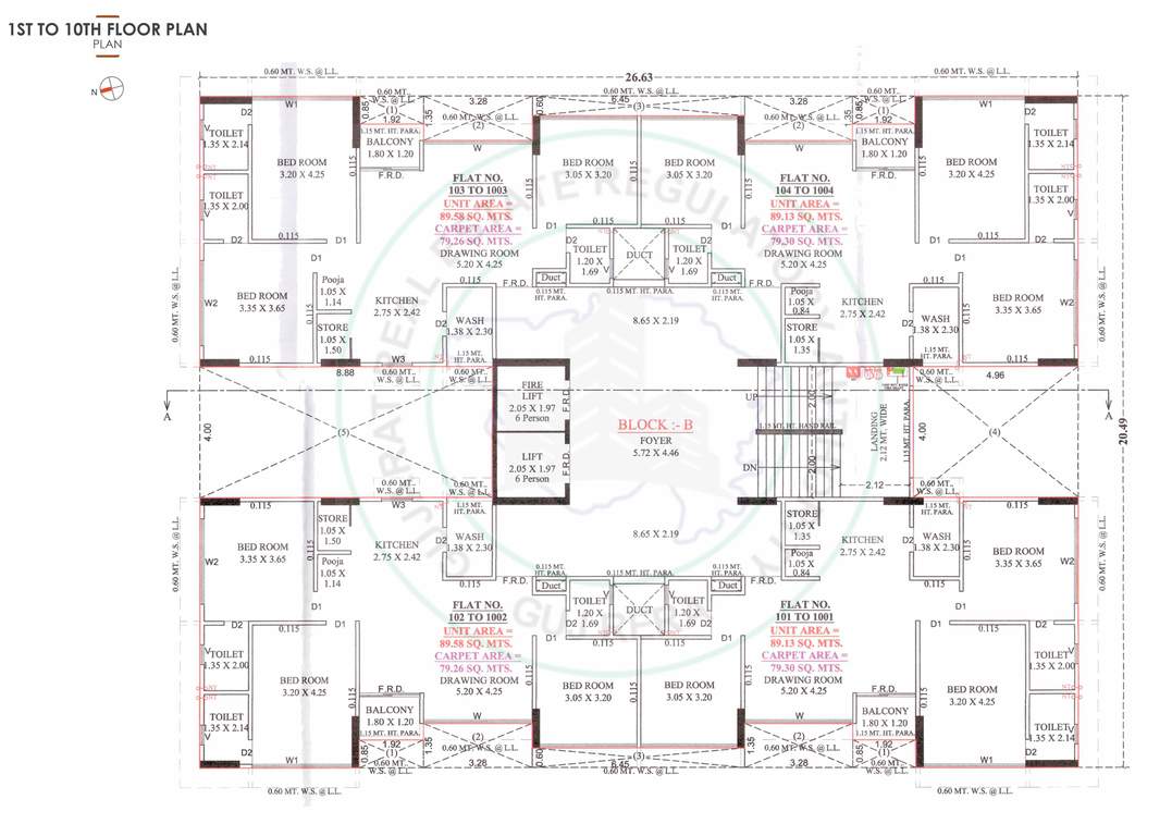 radiant rays Block B Cluster Plan From 1st To 10th Floor