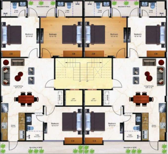  estate luxury floors Estate Luxury Floors Cluster Plan For Typical Floor Plan