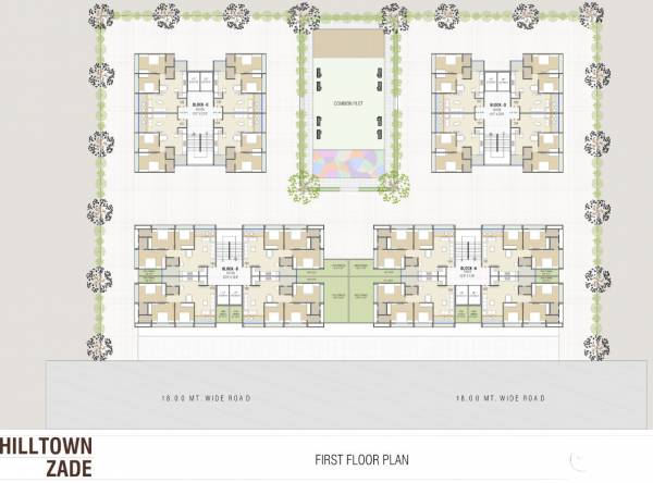  zade A To D 1st Floor Cluster Plan