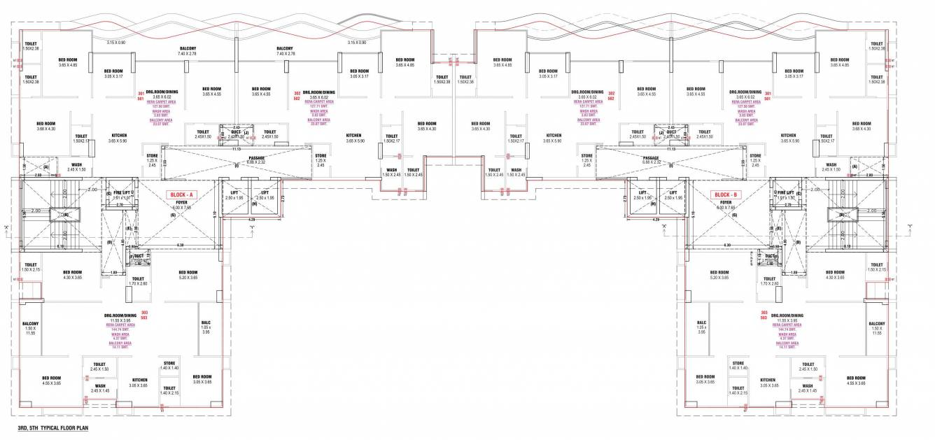  avan Block A Cluster Plan From 3rd And  5th Floor