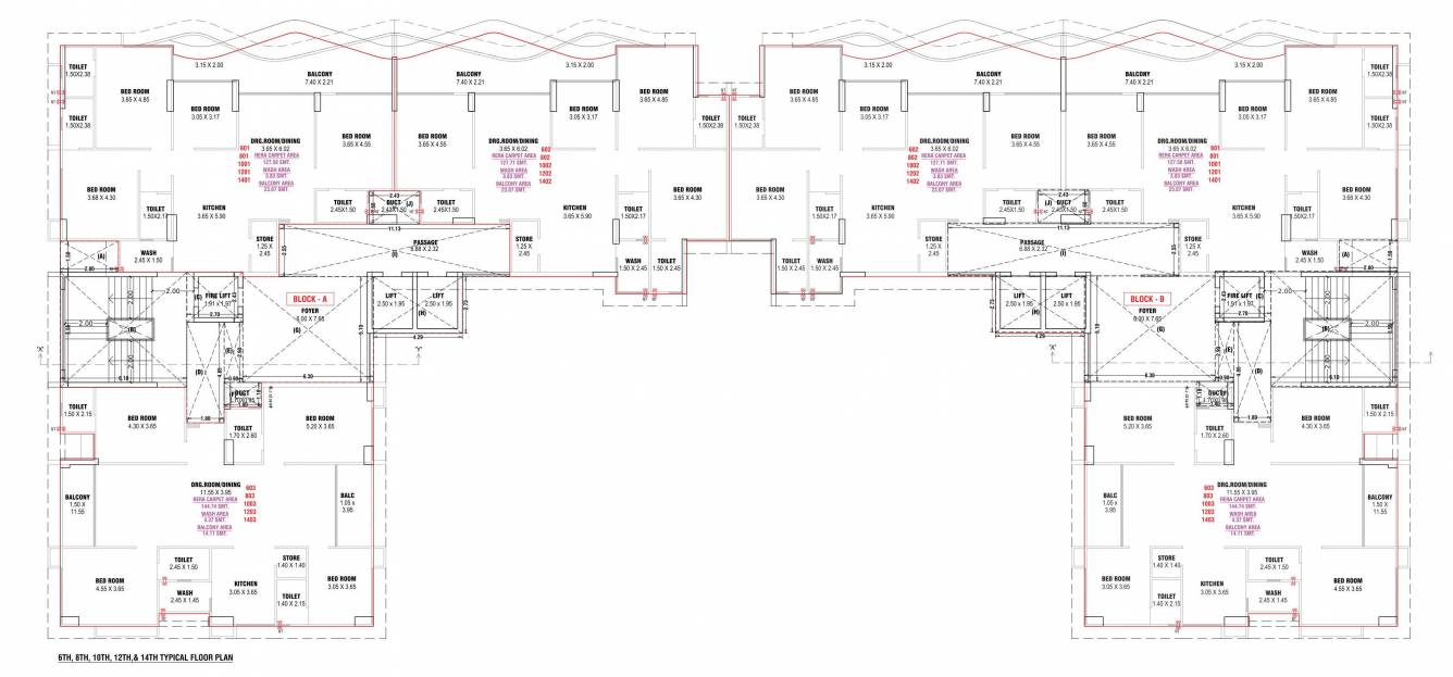  avan Block A Cluster Plan From 6th, 8th To 12th Floor