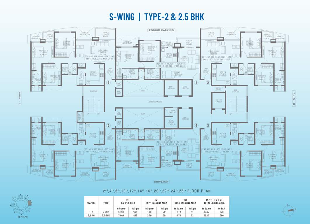  puneville phase iii cluster d S Wing Cluster Plan 2nd, 4th, 6th, 10th, 12th, 14th,16th, 20th, 22th, 24th & 26th Floor