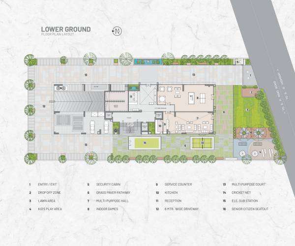  40 Times 40 Cluster Plan for ground Floor