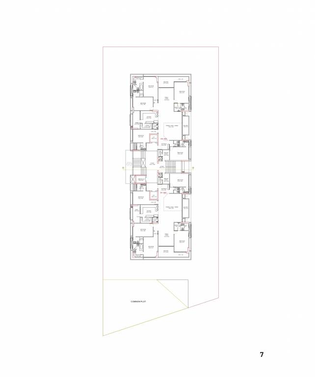  40 Times 40 Cluster Plan from 2nd to 18th Floor