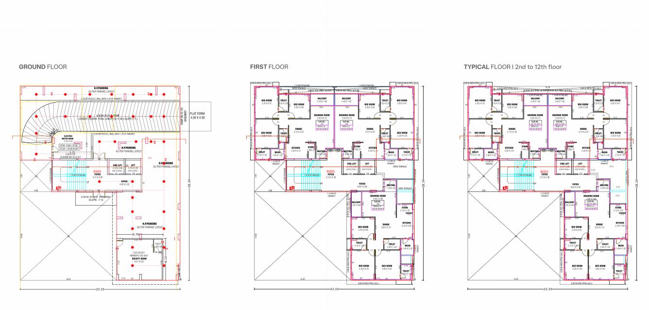  ganesh luxuria Tower B Cluster Plan from 1st to 12th Floor