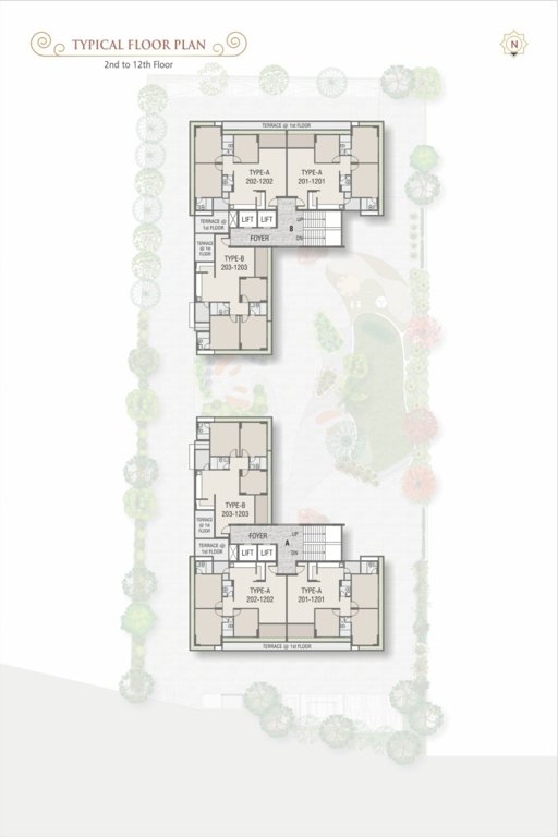  ganesh luxuria Tower B Cluster Plan from 2nd to 12th Floor