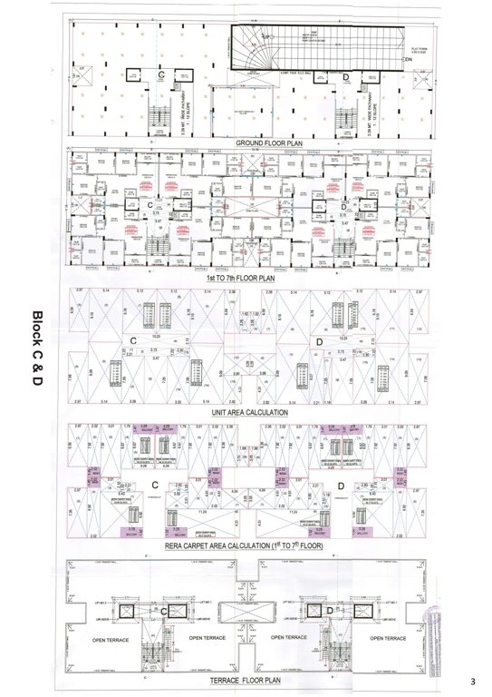  sky Block C And Block D Cluster Plan from ground to 7th Floor