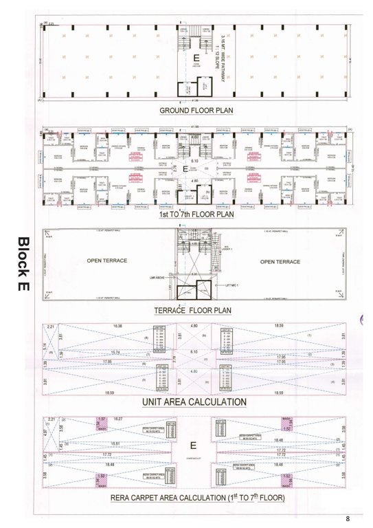  sky Block E Cluster Plan from ground to 7th Floor