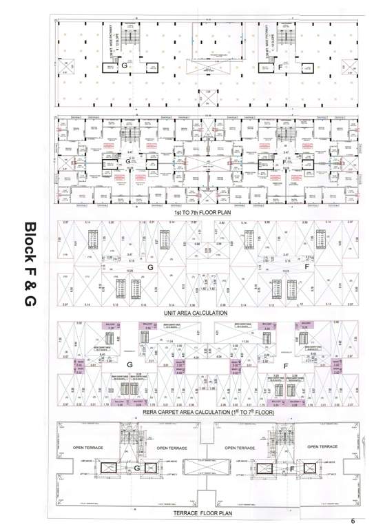  sky Block F And Block G Cluster Plan from ground to 7th Floor