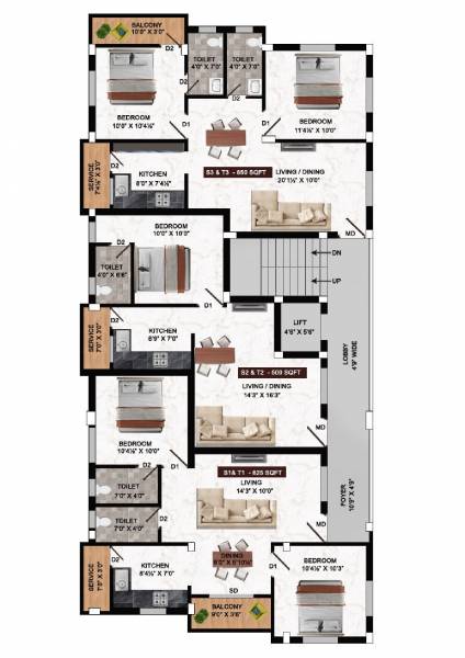  thiraviyam Thiraviyam Cluster Plan from 2nd to 3rd Floor