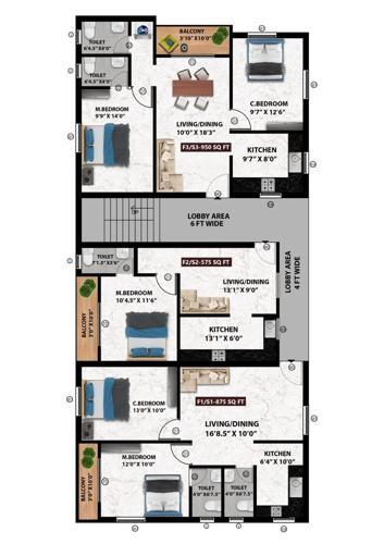  vestal Vestal Cluster Plan from 1st to 2nd Floor