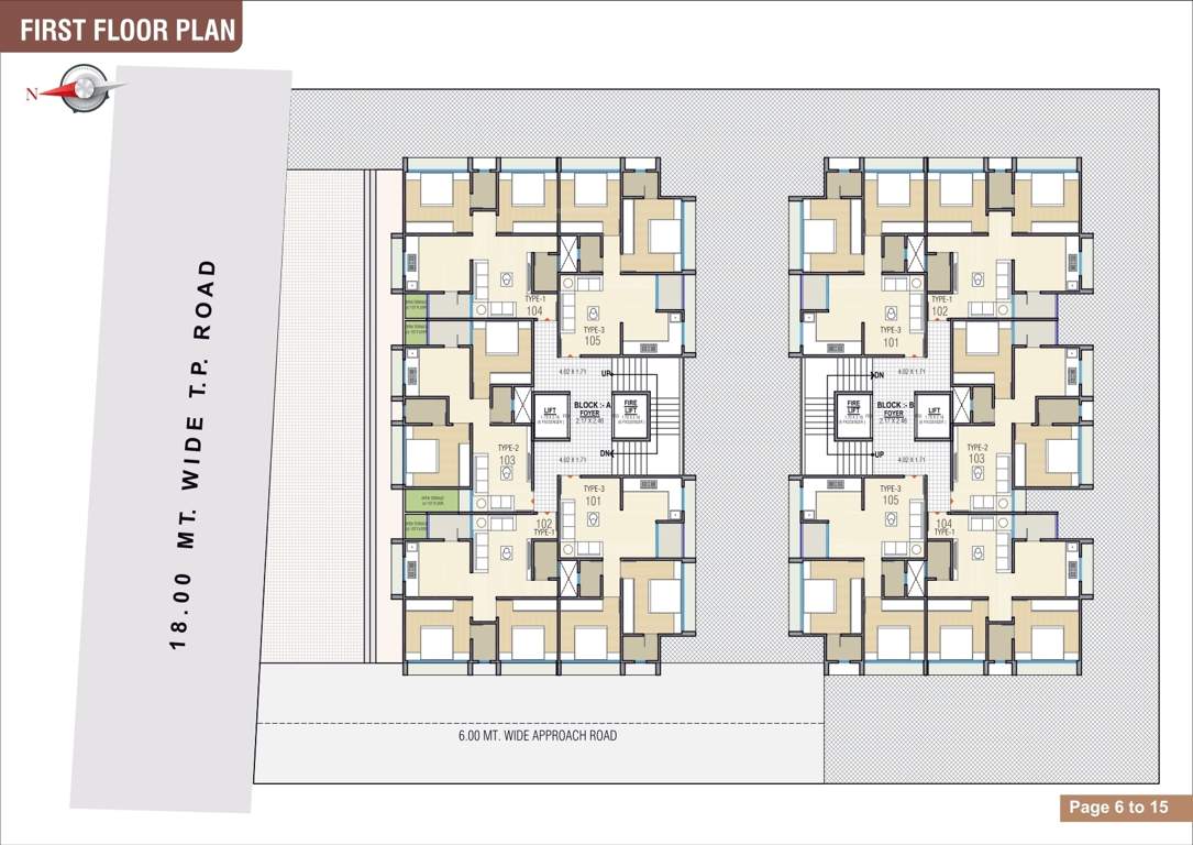  divylaksh elegance Block A & B Cluster Plan for 1st Floor