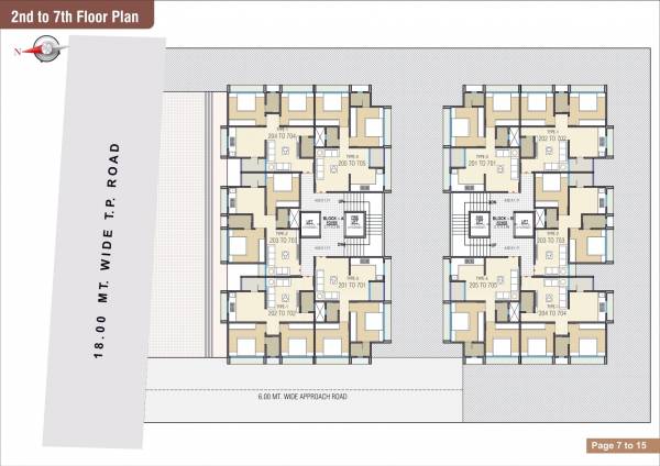 divylaksh-elegance Block A & B Cluster Plan from 2nd to 7th Floor