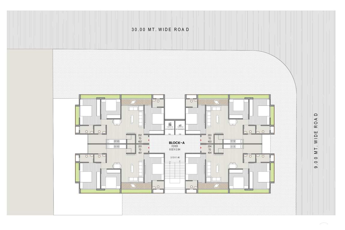  vraj vihar Vraj Vihar Cluster Plan from 2nd to 4th Floor