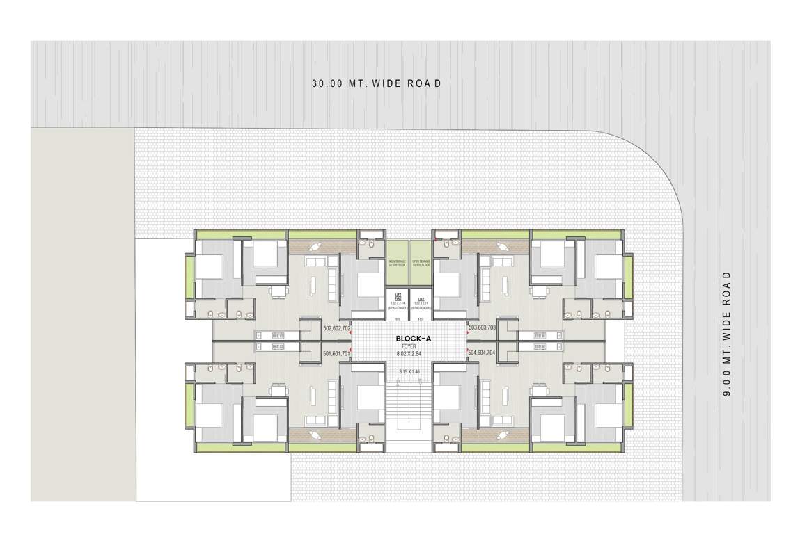 vraj vihar Vraj Vihar Cluster Plan from 5th to 7th Floor