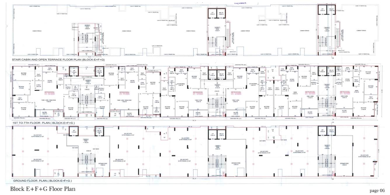  karnavati riverside block efg Block E To Block G Cluster Plan from ground to 7th Floor