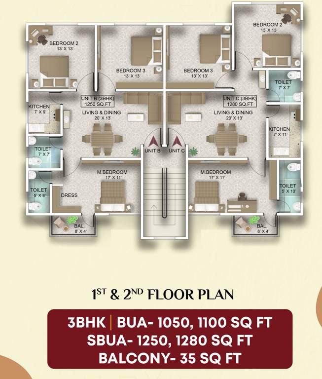  villa ii Villa II Cluster Plan from 1st to 2nd Floor