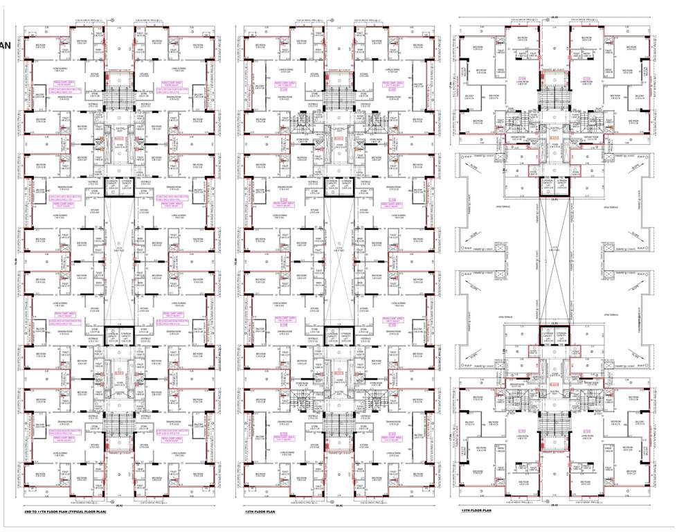  kalpavatika Block C And D Cluster Plan From 2nd To 13th Floor