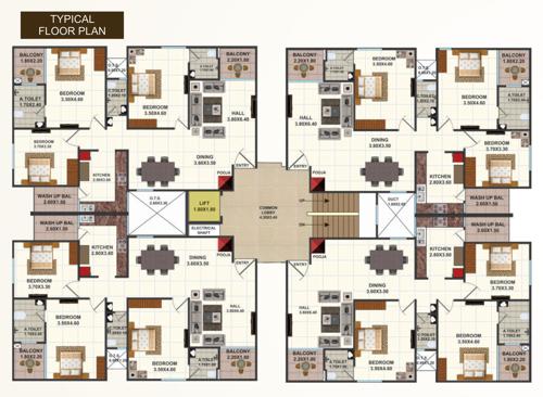  ishaan-heights Block A And Block B Cluster Plan from 1st to 4th Floor