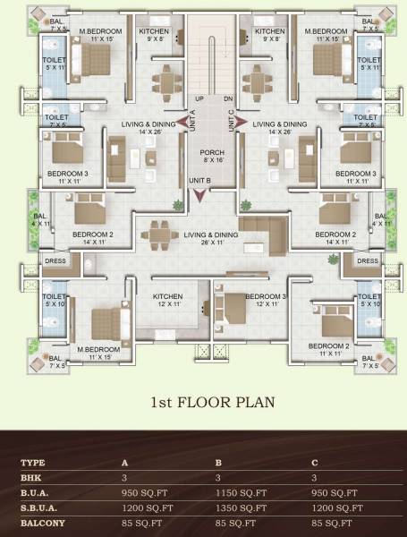  square Tridev Square Cluster Plan For 1st Floor