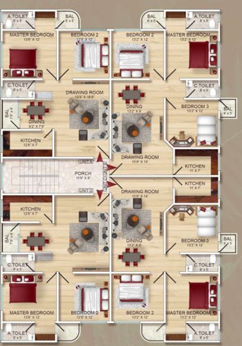 Tridev Villa Cluster Plan from 1st to 2nd Floor villa Tridev Villa Cluster Plan from 1st to 2nd Floor