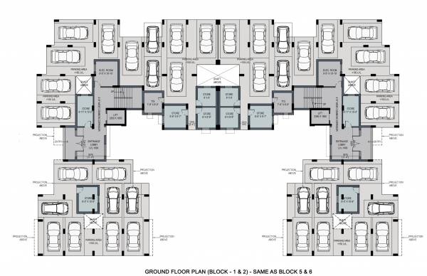 Block 1, 2, 5 And 6 Cluster Plan for ground Floor aadrita Block 1, 2, 5 And 6 Cluster Plan for ground Floor