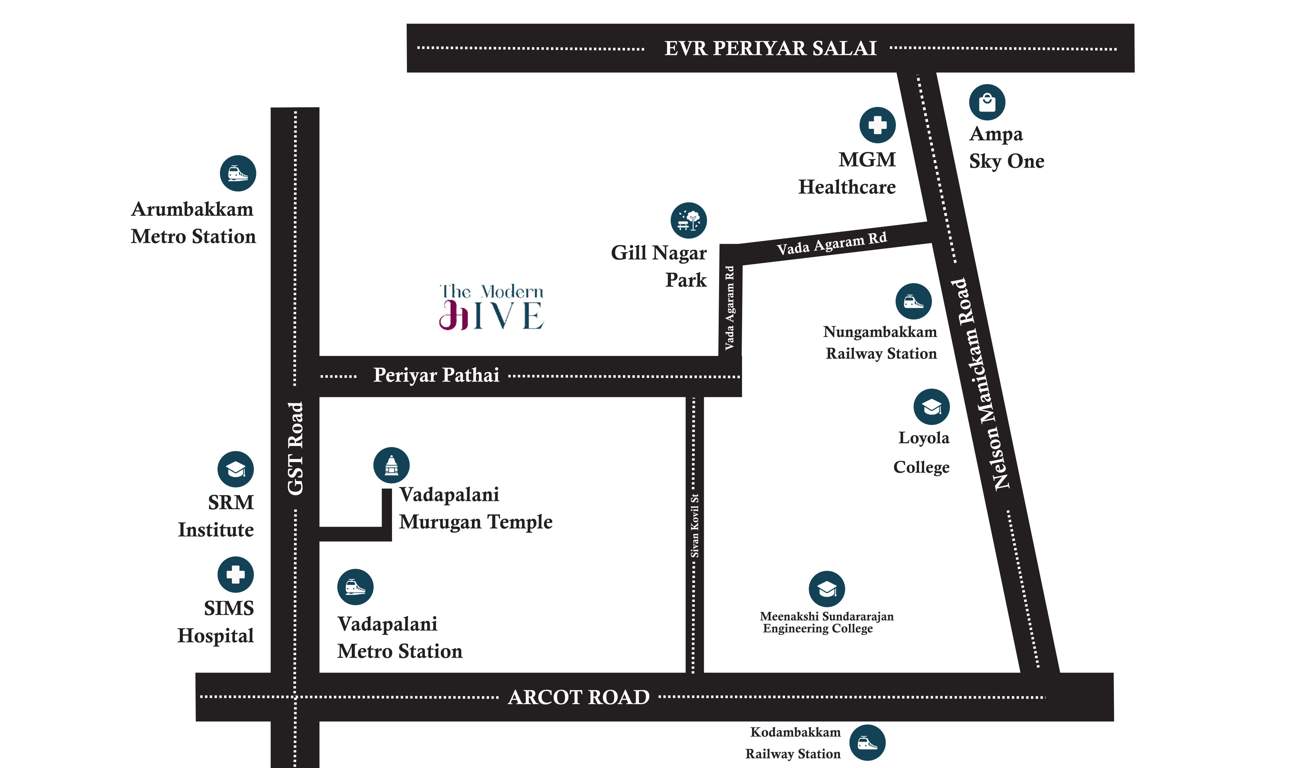  the modern hive Location Plan
