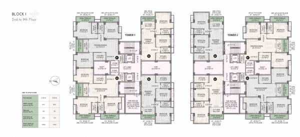  whispering-winds Block  A To B Cluster Plan From 2nd To 9th Floor