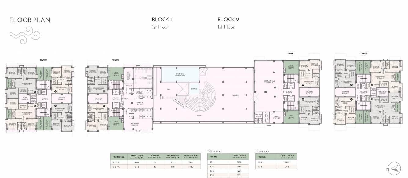  whispering winds Block  A  To D Cluster Plan For 1st Floor