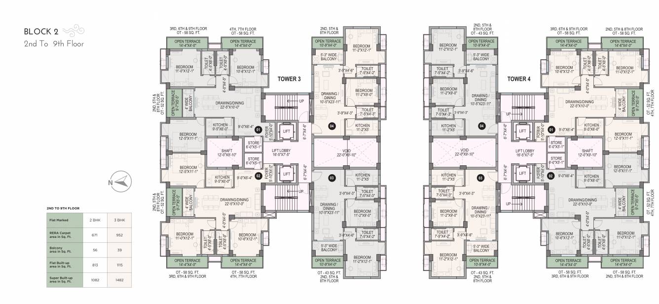  whispering winds Block  C To D Cluster Plan From 2nd To 9th Floor