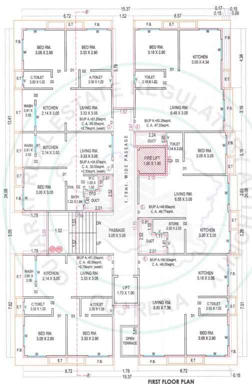  happynest residency A Cluster Plan for 1st Floor