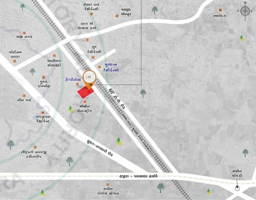  happynest residency Location Plan