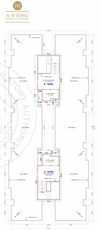  prayosha jewel Wing A,B Cluster Plan  For Terrace