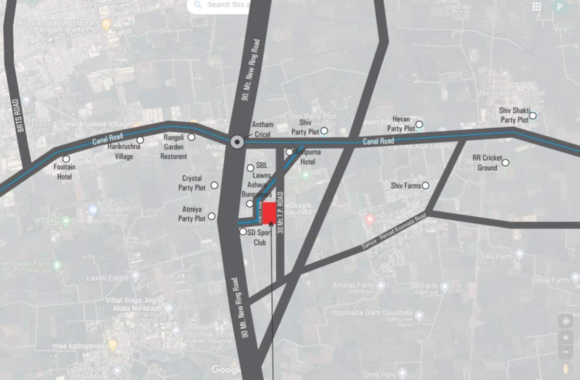  vrundavan bungalows Location Plan