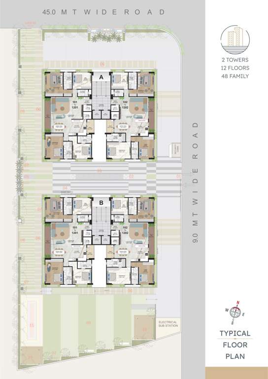  ornate evita Tower A Cluster Plan