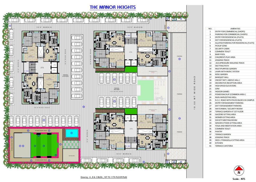  the manor heights Tower A , B, C Cluster Plan