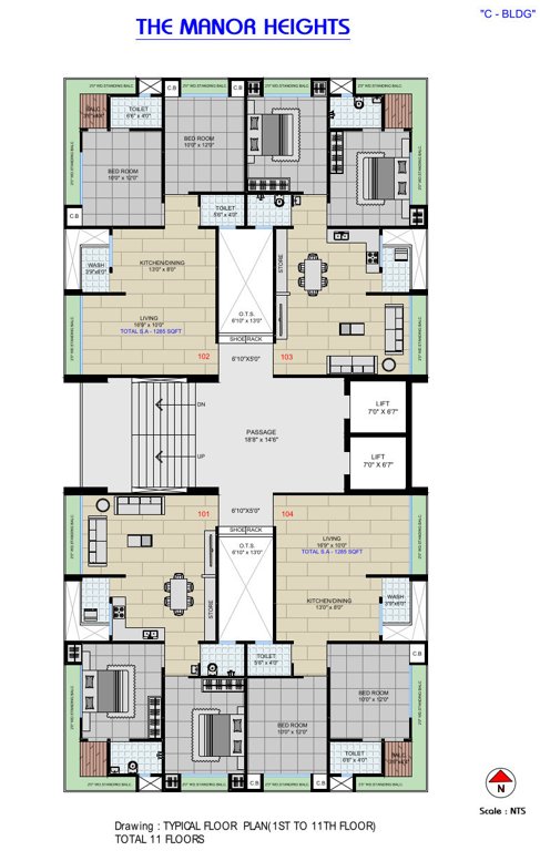  the manor heights Tower C Cluster Plan