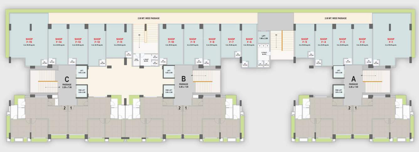  kiran rivera 1 Tower A,B,C Cluster Plan for 1st Floor