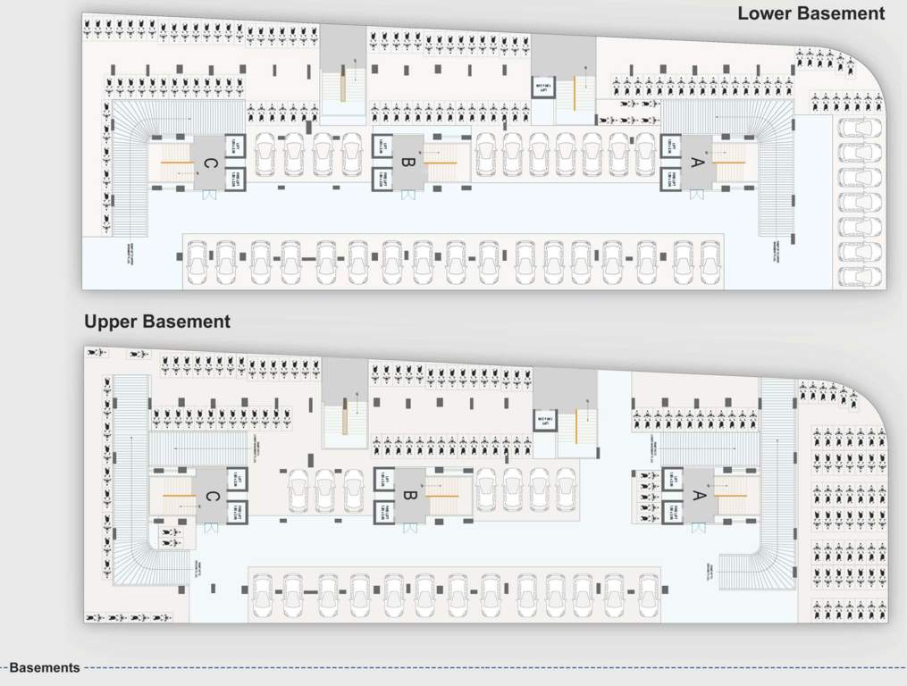  kiran rivera 1 Tower A,B,C Cluster Plan For Basement