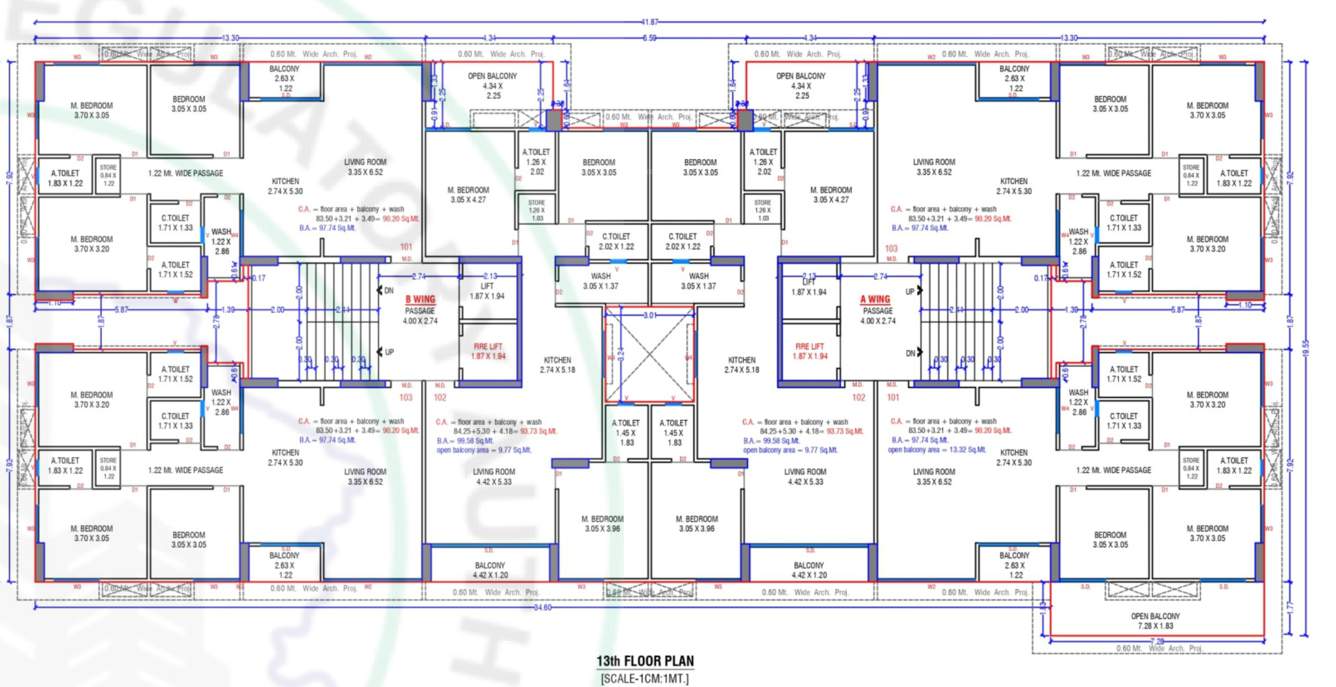  nilkanth imperia A+B Cluster Plan for 13th Floor