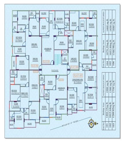  s-s-homes S S Homes Cluster Plan from 1st to 6th Floor