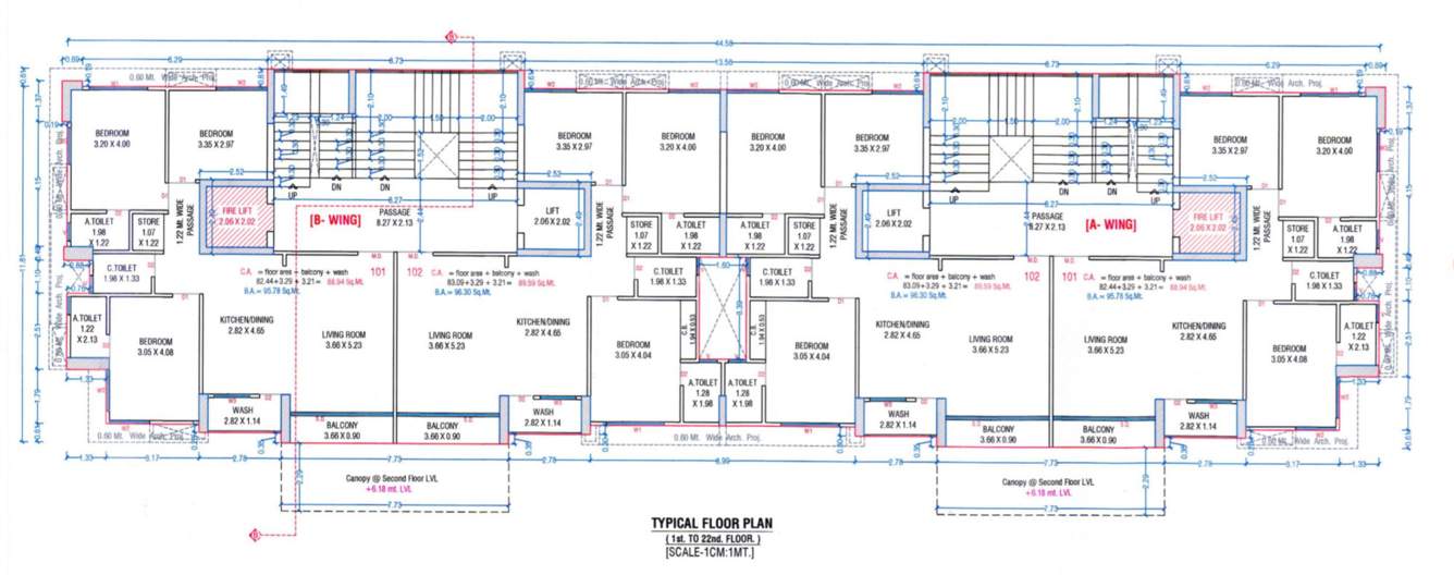  nilkanth rivera A+B Cluster Plan from 1st to 22th Floor
