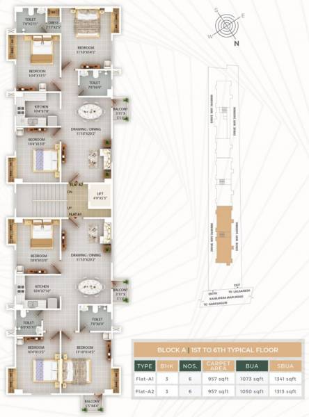  gokul-prime Block A Typical Cluster Plan