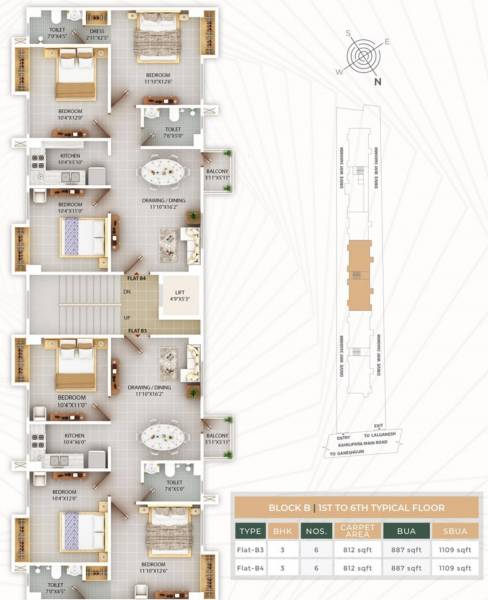  gokul-prime Block B Typical Cluster Plan