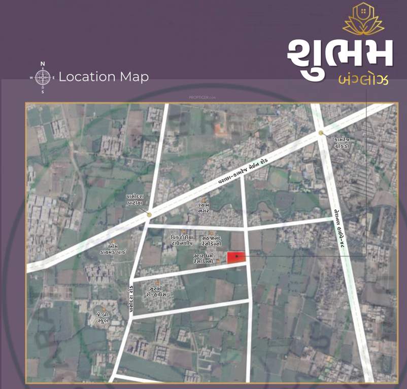 shubham bunglows Location Plan
