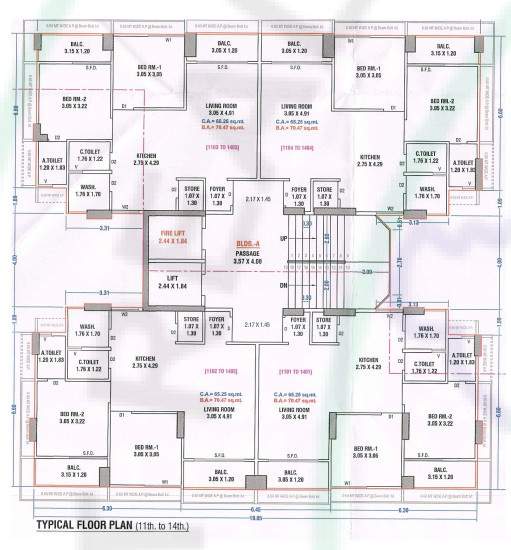  skycity world Tower A Cluster Plan from 11th to 14th Floor