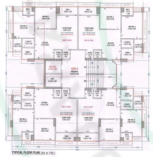 skycity world Tower A Cluster Plan from 3rd to 10th Floor